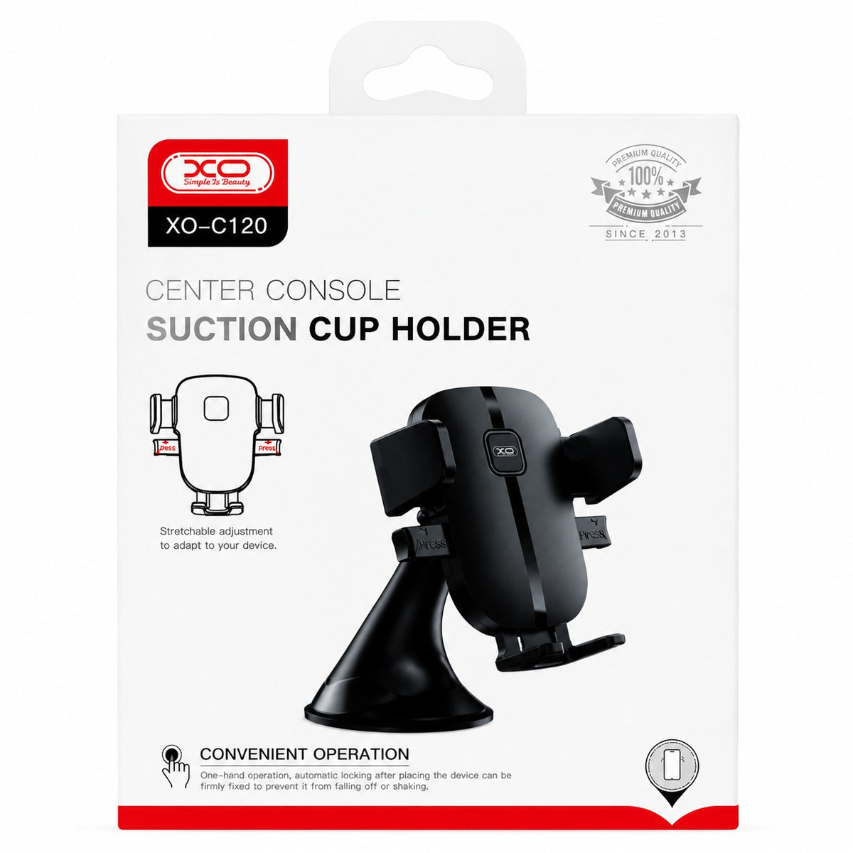 Car phone holder XO C120 with suction cup, black